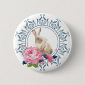 Elegantes Osterkaninchendesign Button (Vorderseite)