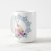 Elegantes Osterkaninchendesign Kaffeetasse (Vorderseite Links)