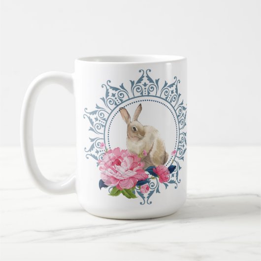 Elegantes Osterkaninchendesign Kaffeetasse (Links)
