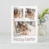 Elegantes Ostersegeln Ostereier FamilienFoto Feiertagskarte (Stehend Vorderseite)