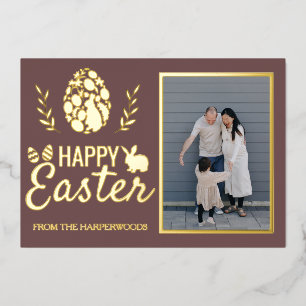 Elegantes Ostersegeln Ostereier FamilienFoto Folien Feiertagskarte