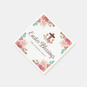 Elegantes Ostersegen Blumenkreuz Serviette (Ecke)