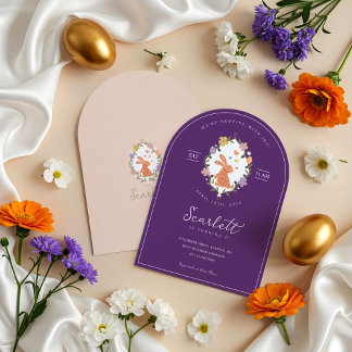 Elegantes Ostersonniges Wappen Frühlingsflora Gebu Einladung