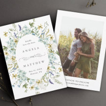 Elegantes Oval-Rahmen-Hochzeitsszenario in Wildblu