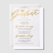 Elegantes Overlay der Goldskriptionspartei Pergament Einladungen (Versetzt)