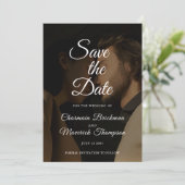 Elegantes Overlay-Foto Hochzeit Save The Date (Stehend Vorderseite)