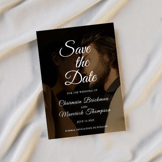 Elegantes Overlay-Foto Hochzeit Save The Date