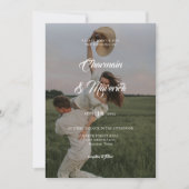 Elegantes Overlay-Foto mit QR-Code-Hochzeit Einladung (Vorderseite)