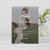 Elegantes Overlay-Foto mit QR-Code-Hochzeit Einladung (Stehend Vorderseite)