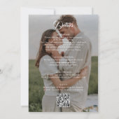 Elegantes Overlay-Foto mit QR-Code-Hochzeit Einladung (Rückseite)