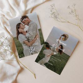 Elegantes Overlay-Foto mit QR-Code-Hochzeit Einladung