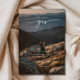 Elegantes Overlay-Foto Sie sagte Yes Brautparty Einladung