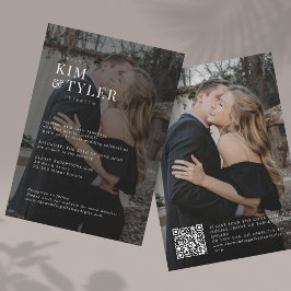 Elegantes Overlay moderne 2 Fotos QR Code Hochzeit Einladung