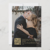 Elegantes Overlay moderne 2 Fotos QR Code Hochzeit Einladung (Rückseite)