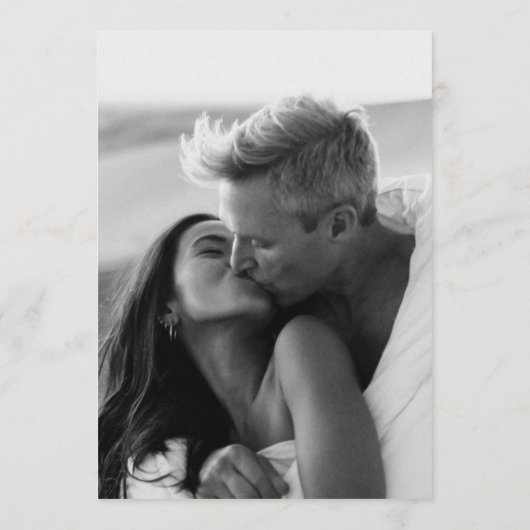 Elegantes Overlay Moderne Hochzeitsratgeber Karten (Rückseite)