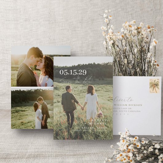 Elegantes Overlay Moderne Skripttypografie 3 Foto Save The Date