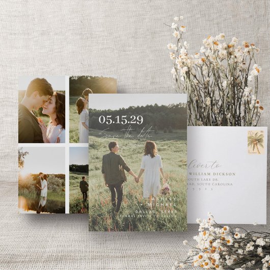 Elegantes Overlay Moderne Skripttypografie 5 Foto Save The Date