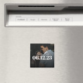 Elegantes Overlay White Orchid Wedding Save the Da Magnet (In Situ (Geschirrspüler))