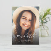 Elegantes Overlay Zwei-Foto-Abschluss Einladung (Stehend Vorderseite)