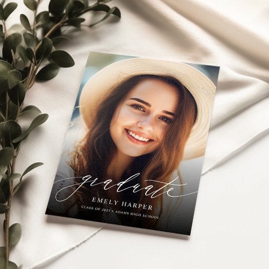 Elegantes Overlay Zwei-Foto-Abschluss Einladung