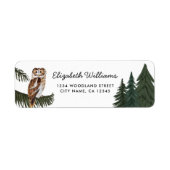 Elegantes Owl-Rücksendeadresse-Label (Vorne)