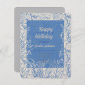 Elegantes Ozeanblau Begleitkarte (Vorne/Hinten)