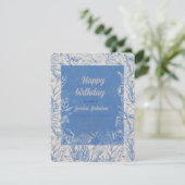 Elegantes Ozeanblau Begleitkarte (Stehend Vorderseite)