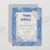 Elegantes Ozeanblau Begleitkarte (Vorne/Hinten)