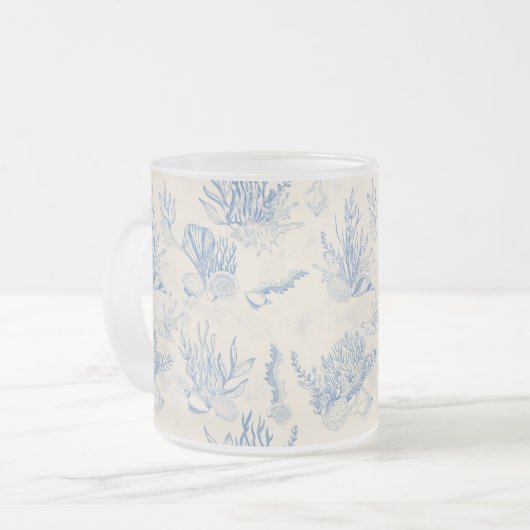 Elegantes Ozeanblau Mattglastasse (Vorderseite Links)