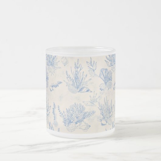 Elegantes Ozeanblau Mattglastasse (Mittel)