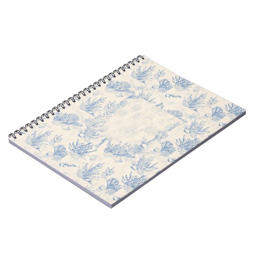 Elegantes Ozeanblau Notizblock (Linke Seite)