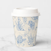 Elegantes Ozeanblau Pappbecher (Rückseite)