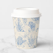 Elegantes Ozeanblau Pappbecher (Vorderseite)