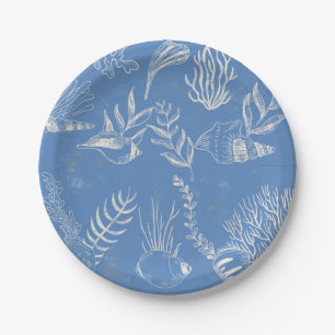 Elegantes Ozeanblau Pappteller