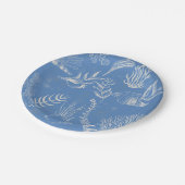 Elegantes Ozeanblau Pappteller (Schrägansicht)