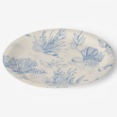 Elegantes Ozeanblau Pappteller (Schrägansicht)