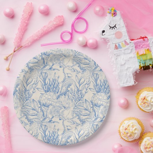 Elegantes Ozeanblau Pappteller (Party)