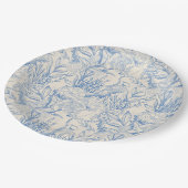 Elegantes Ozeanblau Pappteller (Schrägansicht)
