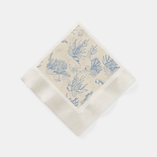 Elegantes Ozeanblau Serviette (Ecke)