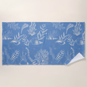 Elegantes Ozeanblau Strandtuch