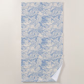 Elegantes Ozeanblau Strandtuch (Vorderseite)