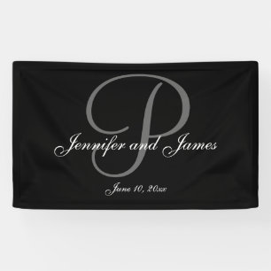 Elegantes P-Monogramm-Hochzeitsbanner Banner