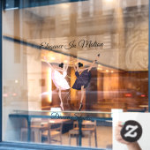 Elegantes Paar beim Tanzen Ballerinas Studi anpass Fensteraufkleber (Café-Fenster)