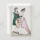 Elegantes Paar beim Tanzen von Waltz Postkarte (Vorne/Hinten)