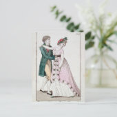 Elegantes Paar beim Tanzen von Waltz Postkarte (Stehend Vorderseite)