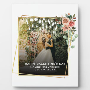 Elegantes Paar-Foto mit einfacher Liebeszitat-Text Fotoplatte