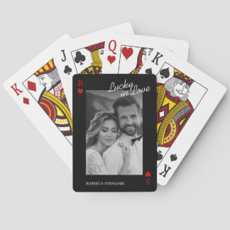 Elegantes Paar-Foto Schwarz Spielkarten