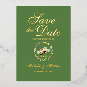 Elegantes Paar Hochzeit Save The Date - Meant To B Folieneinladung