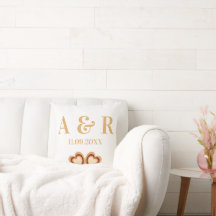 Elegantes Paar-Monogramm-Hochzeit-Wurfkissen
