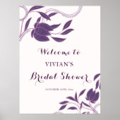Elegantes Paisley Lila Brautparty Willkommen Poster (Vorne)